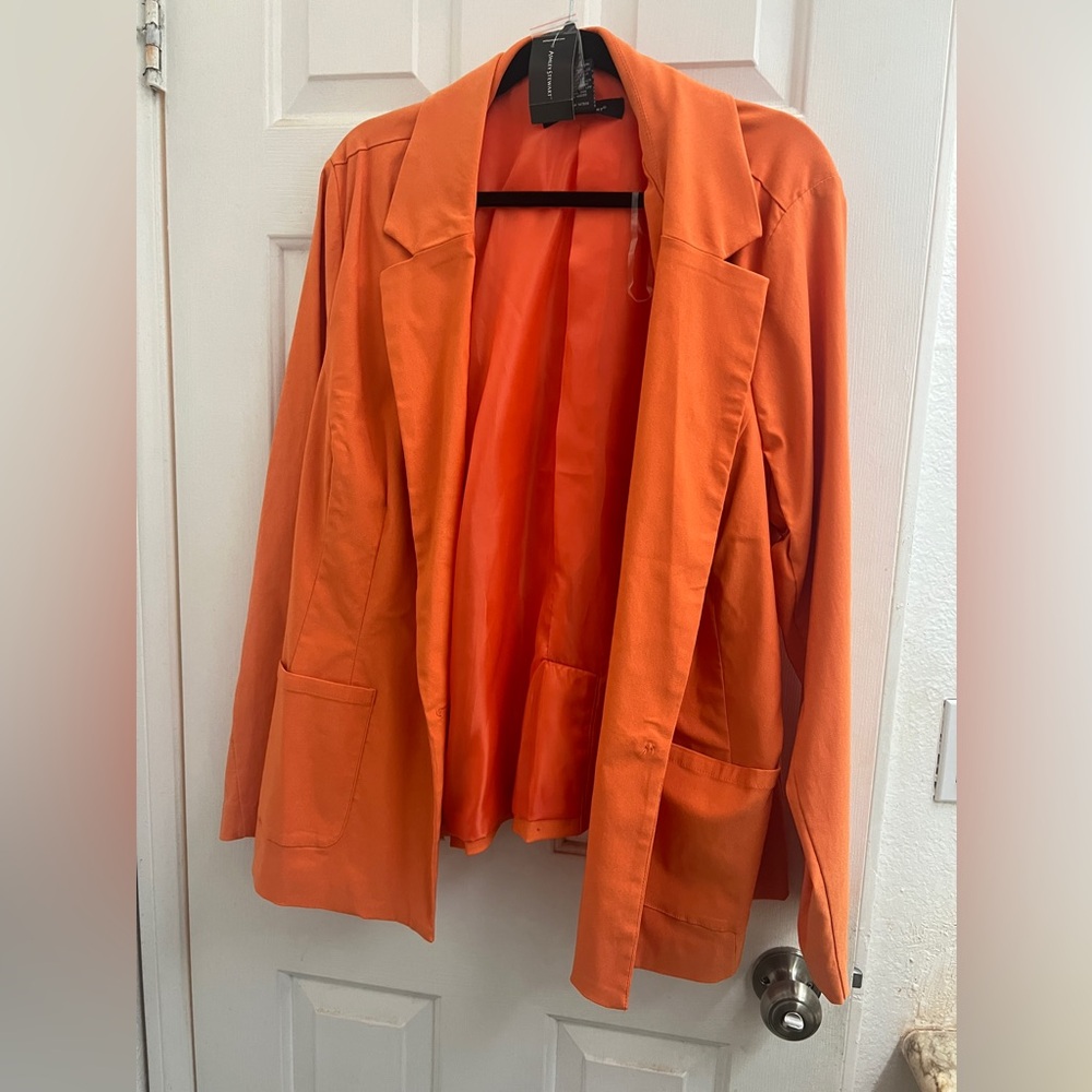 Ashley Stewart Orange Plus Size Blazer